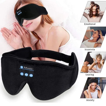 3D Eye Mask Bluetooth 5.0 Sleep Headphones – Built-in HD Speaker for Travel & Sleep