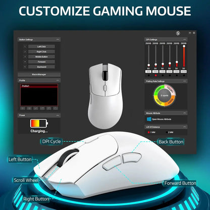 Attack Shark R1 Wireless Gaming Mouse – 18K DPI, 55g, Tri-Mode (2.4G/BT5.2/Wired), 20M Clicks