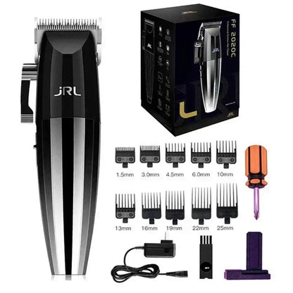 JRL 2020C Professional Hair Clipper & 2020T Trimmer – Cool Blade Technology, LCD Display, Rechargeable | Barber Set