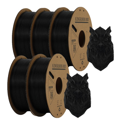 KINGROON PLA Filament 1.75mm – 5 or 10 Rolls, Mixed Colors, No Bubble