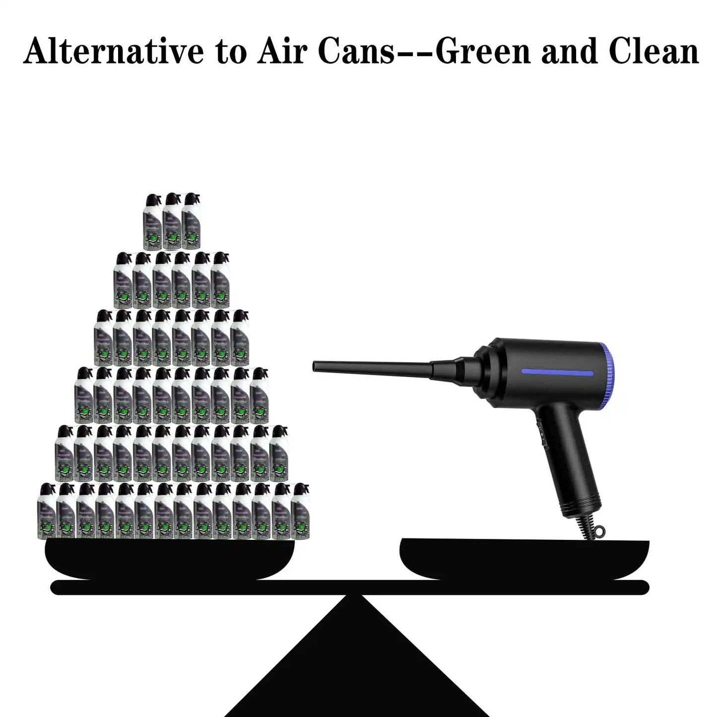 ATENGO TD08 500W Electric Air Duster – Cordless Handheld Blower & Vacuum for PC, Car, Desk