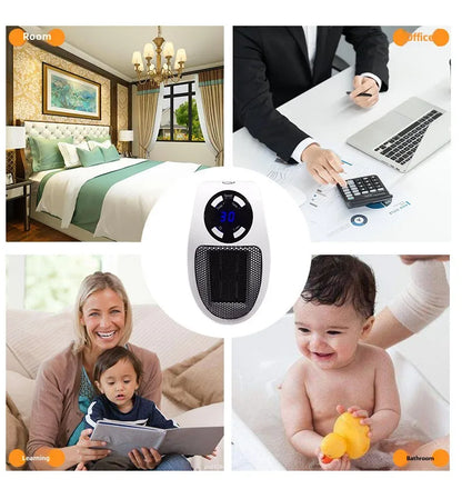 Eco Plug-In Electric Wall Heater — Energy Efficient, Low Noise, Portable Indoor Space Heater