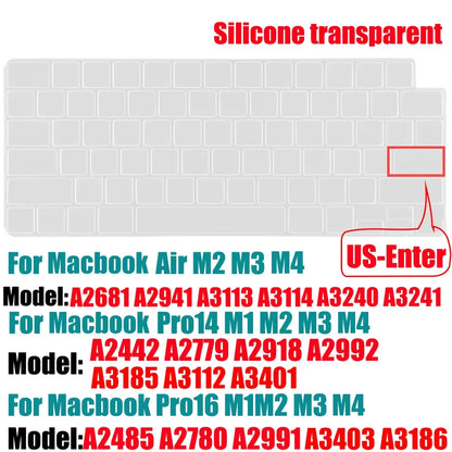 Silicone Keyboard Protector Cover for MacBook Air & Pro – A1369 A1466 A2179 A2337 A2251 A2289 A2338 A2681 | US Layout