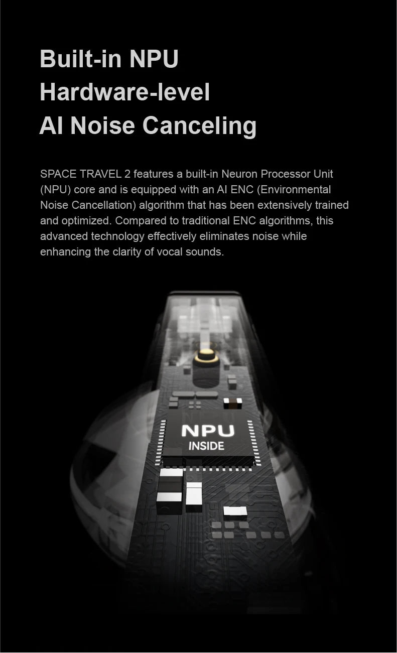 MOONDROP Space Travel 2 TWS Earbuds – HiFi ANC, Bluetooth 6.0, Low-Latency Game Mode, SBC/AAC