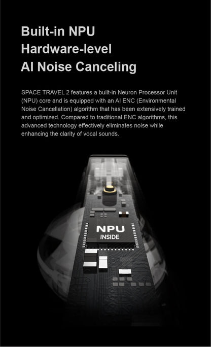 MOONDROP Space Travel 2 TWS Earbuds – HiFi ANC, Bluetooth 6.0, Low-Latency Game Mode, SBC/AAC