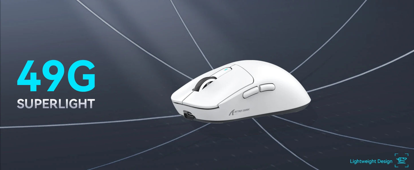 Attack Shark X3 Wireless Gaming Mouse – 49g, PAW3395, Triple Mode