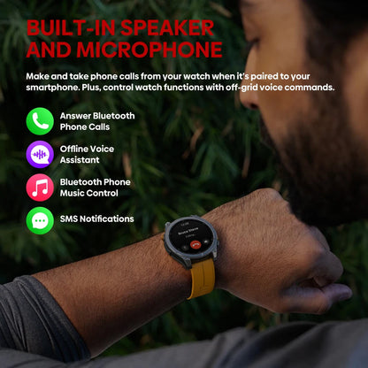 Ciberer Vertix Stratos 4 GPS Smart Watch – 1.43" AMOLED, Compass, Flashlight, 170+ Sports, 5ATM