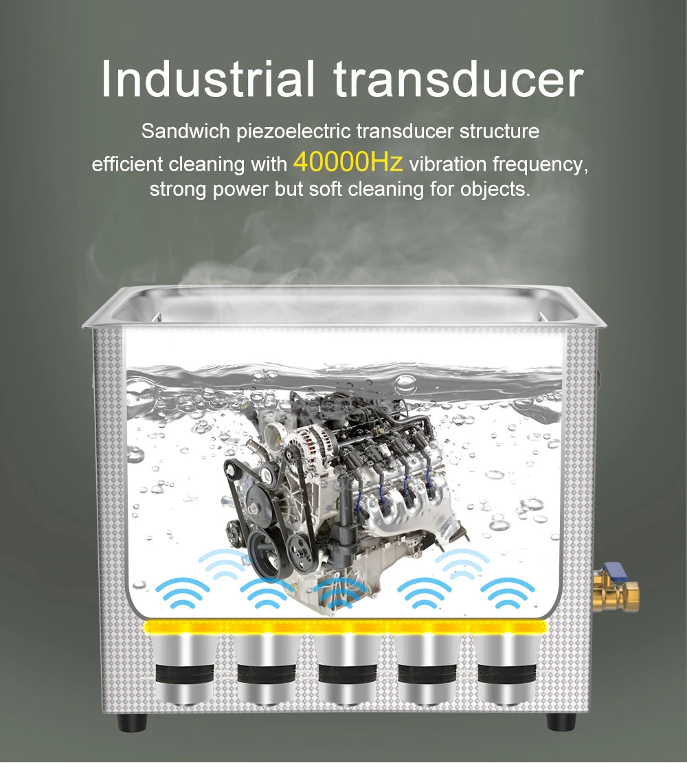 Ultrasonic Cleaner 1.3L–30L | 40KHz 220V EU Plug | Professional Ultrasound Bath