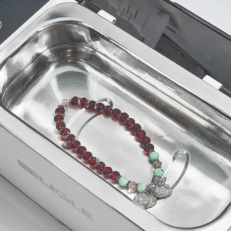 R.E.D. Shopping 500ML ultrasonic cleaning machine for jewelry, glasses, and watches, compact home household appliance.