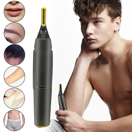 R.E.D. Shopping electric nose hair trimmer for men, compact, waterproof, and safe personal grooming tool for nose and ear hair.