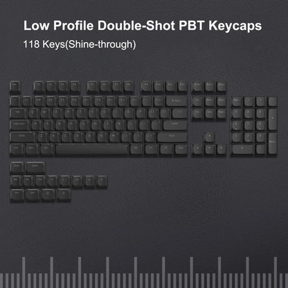 143 Key Low Profile PBT Keycaps – RGB Shine-Through, 60%/87/104, Cherry/Gateron MX