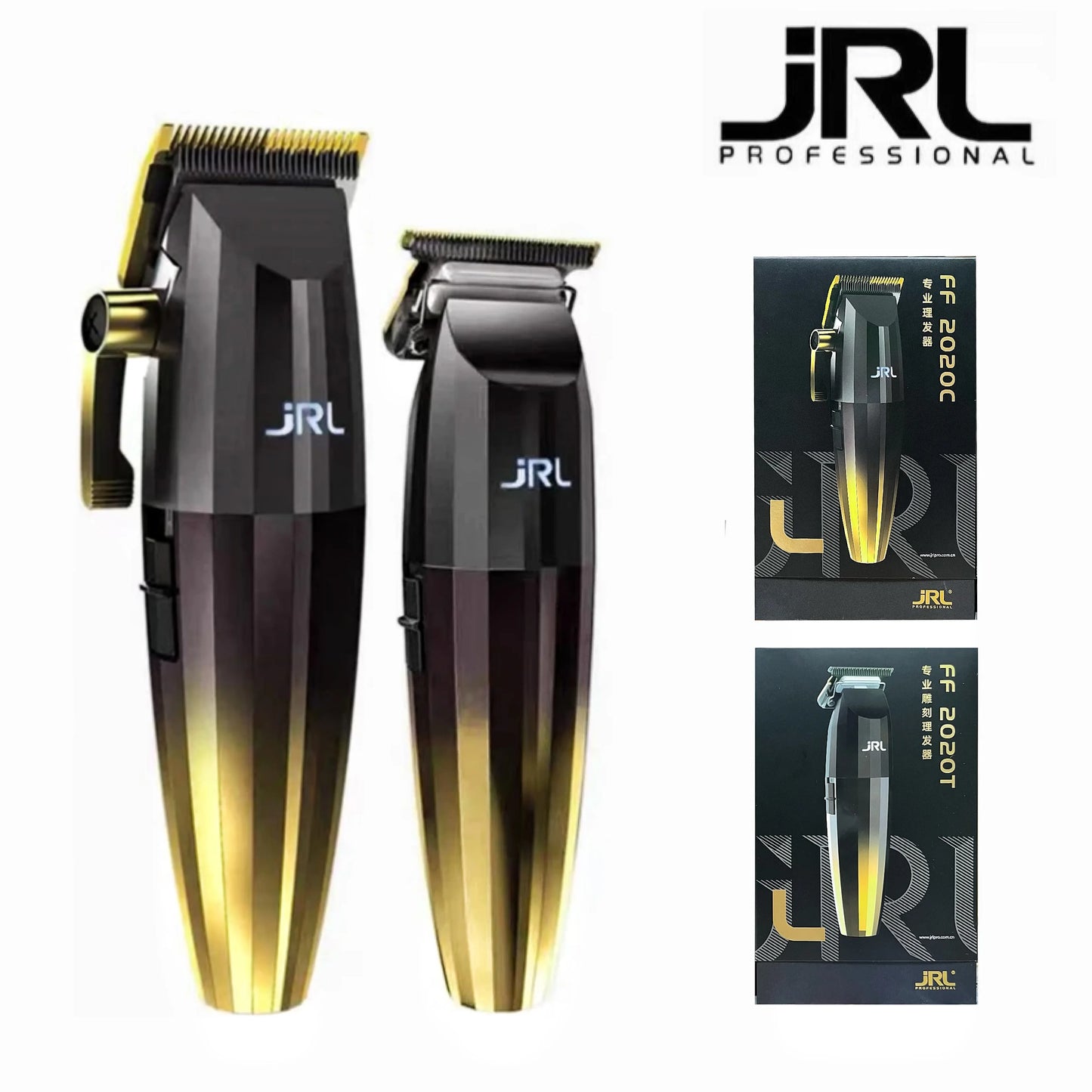 JRL 2020C/T Professional Hair Clipper – Gold & Silver, Barber Set Options