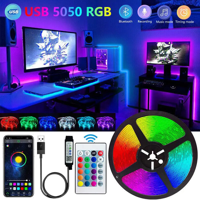 Bluetooth LED Strip Lights Smart SMD 5050 - APP & Remote Control, TV Backlight & Room Decor