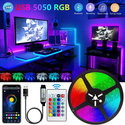 Bluetooth LED Strip Lights Smart SMD 5050 - APP & Remote Control, TV Backlight & Room Decor