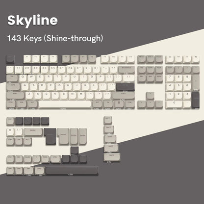 143 Key Low Profile PBT Keycaps – RGB Shine-Through, 60%/87/104, Cherry/Gateron MX