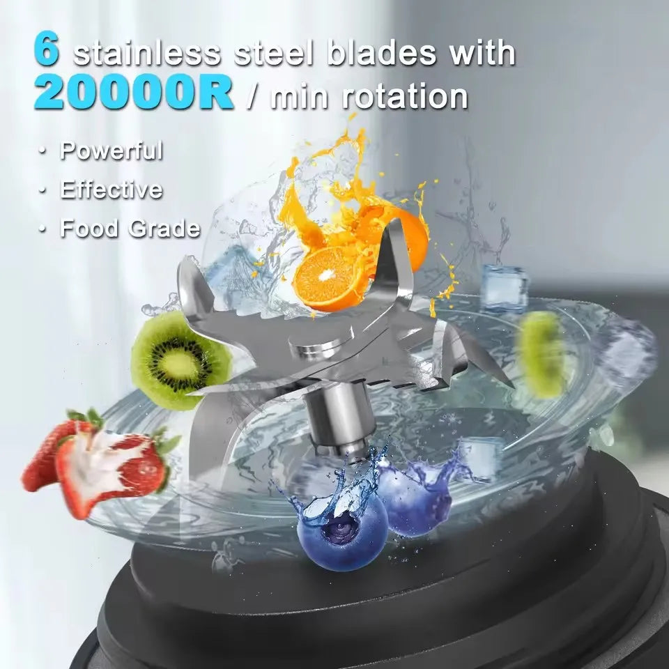 Portable Blender 600ML – USB Rechargeable, 4000mAh, Smoothie & Juicer | Black/White