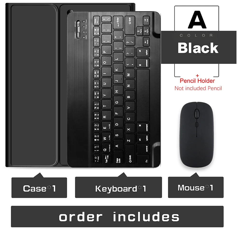 Wireless Magic Keyboard & Mouse Case for iPad Pro 11/13, Air 11/13, iPad 7-10 Gen – Bluetooth, Touchpad