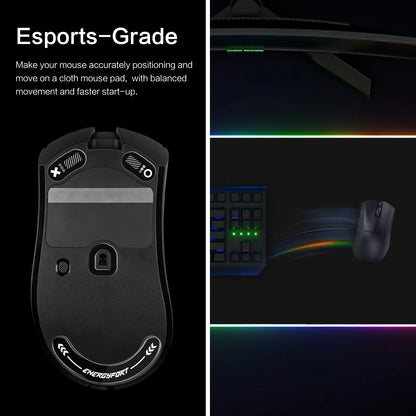 Glass Mouse Skates for Razer DeathAdder V3 Pro – Smooth Replacement Mouse Feet, Black & White