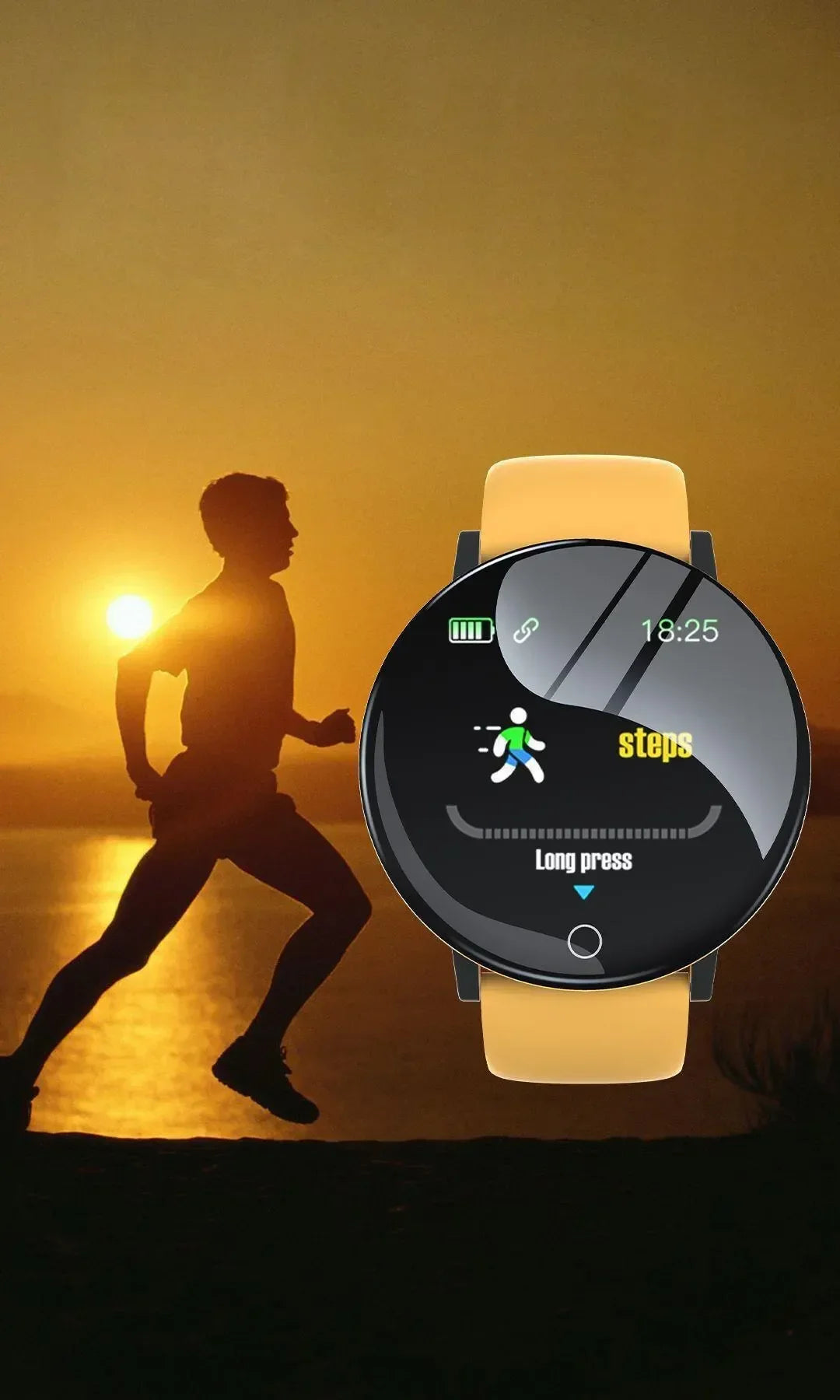 R.E.D. Shopping D18 smartwatch with circular color screen, multi-sport modes, call and music control, wearable electronics.