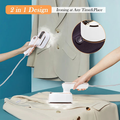 Mini Handheld Steam Iron – Foldable Travel Garment Steamer, Ceramic, Wet & Dry