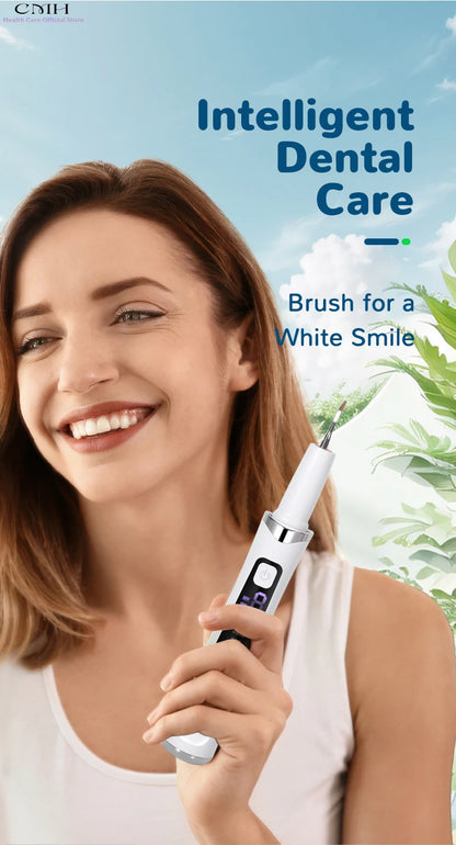 Electric Plaque Remover & Tartar Scraper – LED Light, 2 Replaceable Heads, Dental Teeth Cleaning Kit