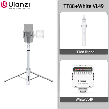Ulanzi TT88 1.44M Overhead Selfie Stick Tripod – Magnetic Clamp, Wireless Remote, for Vlog & Live