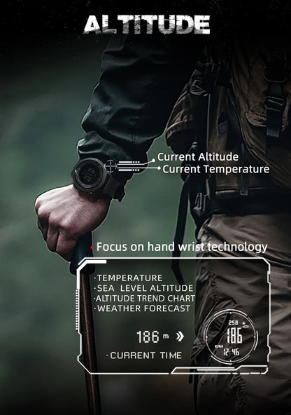 NORTH EDGE Military Smart Watch – Altimeter, Barometer, Thermometer, Compass, 50m Waterproof