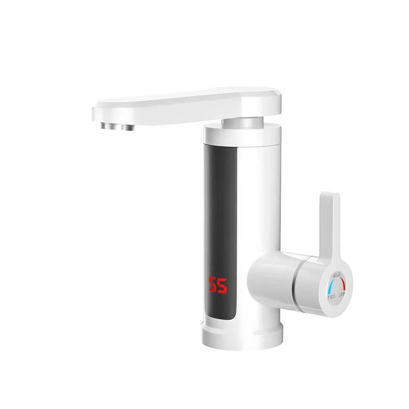 Tankless electric water heater by R.E.D. Shopping, 220V instant hot water tap with digital display for kitchen use.