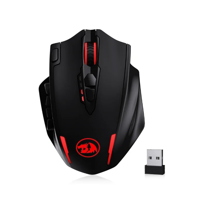 Redragon M913 Wireless Gaming Mouse – 16000 DPI, 16 Buttons, RGB, 2.4GHz (Black/White)