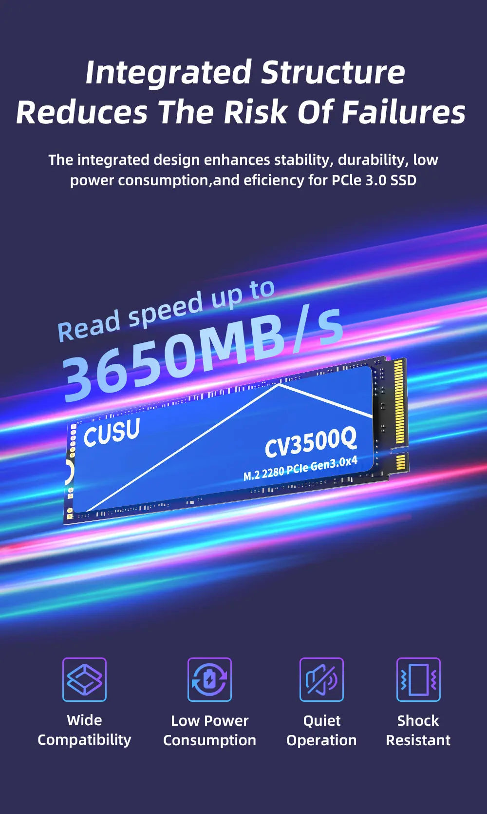 CUSU M.2 NVMe SSD | 256GB to 2TB | PCIe 3.0 | M.2 2280 | Laptop & PC Internal Solid State Drive