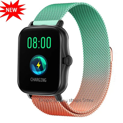Metal magnetic watch strap for Amazfit GTS and GTR, 20mm and 22mm bracelet, durable stainless steel band.
