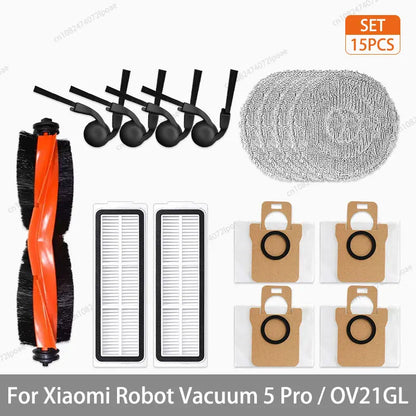 Xiaomi Robot Vacuum 5 Pro / OV21GL Spare Parts – Brush, Filter, Mop & Dust Bag