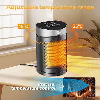 Electric Space Heater 1500W – Energy Saving Hot Air Heater with Remote Control & Timer