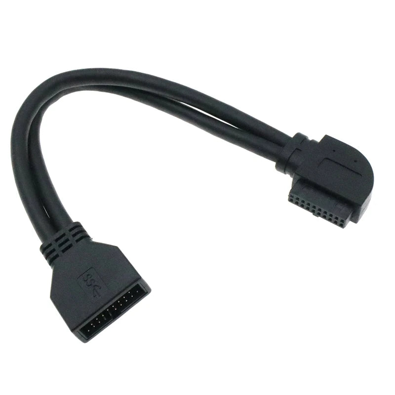 CableCC 90° USB 3.0 20-Pin Motherboard Extension Cable – Straight/Left/Right/Up/Down, 0.2m