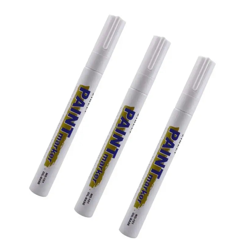White Tyre Paint Pen Set | Waterproof Oil-Based Quick Dry Permanent Marker for Car Tyres (3pcs)