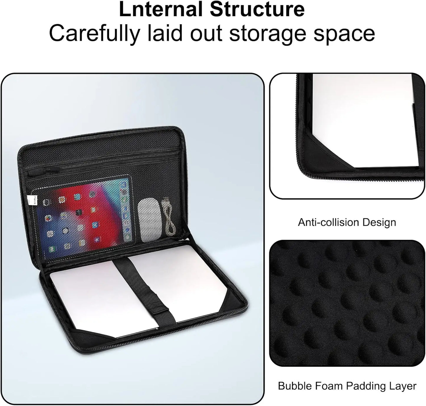 MOSISO Laptop Sleeve 15"/16" – Waterproof Hard Shell Shoulder Bag for MacBook Pro, HP, Dell