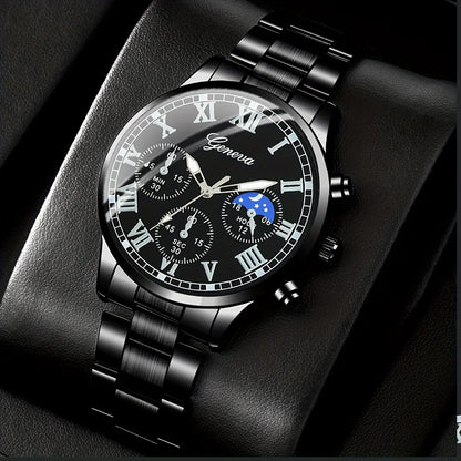 Men's Classic Business Quartz Watch - Stainless Steel Band, Elegant Dress Watch