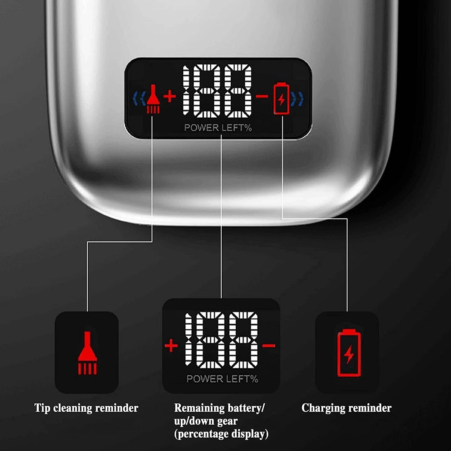 Kemei KM-TX3 electric hair shaver with gold metal body, USB charging, anti-pinch design, perfect for personal hair styling.