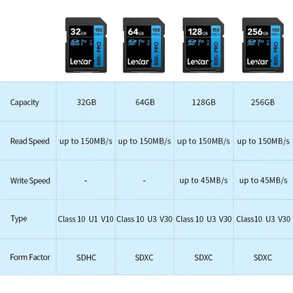 Lexar SD Card UHS-II | V60 / V90 | 4K 8K | 32GB–512GB | SDHC SDXC for Camera
