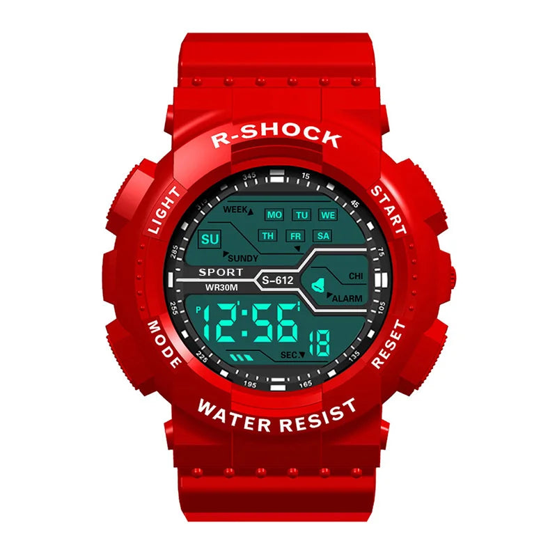 Men's Military Digital LED Sport Watch – Large Screen, Waterproof, Luminous Outdoor Wristwatch
