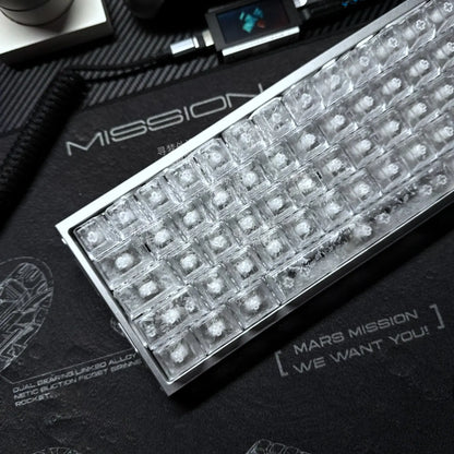 ICECARBON BLACKCARBON Forged Carbon Keycaps | Cherry Profile | Semi-Frosted | Side-Laser Engraved | 120 Keys