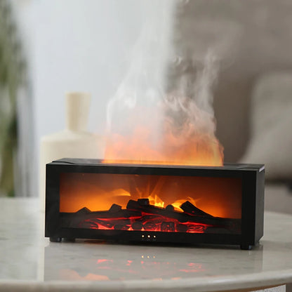 Fireplace Aroma Diffuser & Air Humidifier — Colorful Flame Effect, Timer, Remote Control, Home & Office