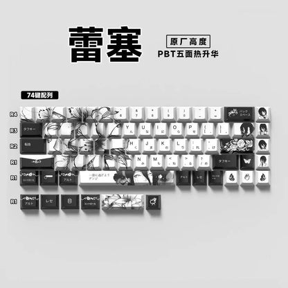 Chainsaw Man Anime Keycaps – PBT Dye-Sub, Cherry Profile, 74–140 Keys, for Mechanical Keyboard