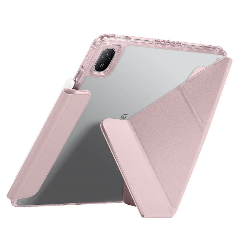 Huawei MatePad 11.5 2025 Smart Fold Case – Magnetic PU Leather + Acrylic Hard Back