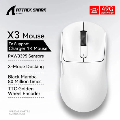 ATTACK SHARK X3 / X3 Pro Wireless Gaming Mouse – 26K DPI, 8K Hz, Tri-Mode, Ultra-Light