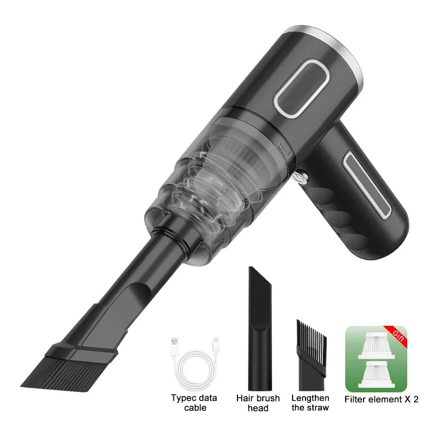 Portable wireless handheld vacuum cleaner with HEPA filter and 2000mAh battery, ideal for car and home cleaning by R.E.D. Shopping.