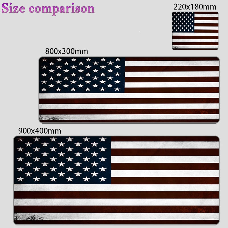 USA Flag XXL Extended Gaming Mouse Pad – 900x400mm Anti-Slip Desk Mat for Keyboard & Mouse