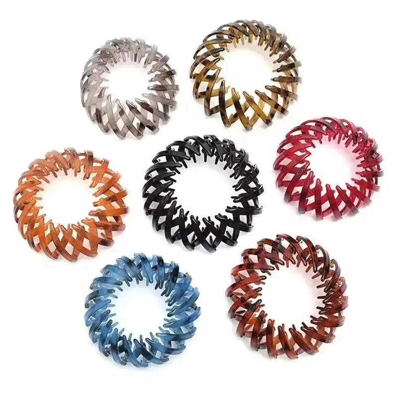 Korean style hair claw clip by R.E.D. Shopping, women's barrette ponytail buckle headwear, shown in a natural hair styling position.