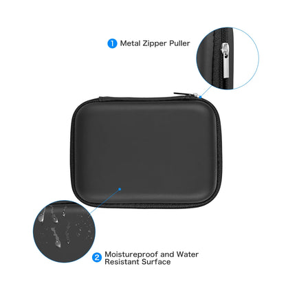 EVA shockproof hard drive carrying case for 2.5-inch HDD, black protective pouch with zipper, suitable for computer storage devices