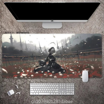 NieR Automata ARPG Leather Mouse Pad – Waterproof PU Leather, Keyboard Table Mat, E-Sports Gaming